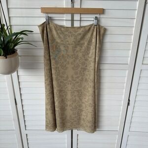 WEWOREWHAT Revolve Moody Baroque‎ Paisley Midi Skirt Stone Multi A Line Size XXL